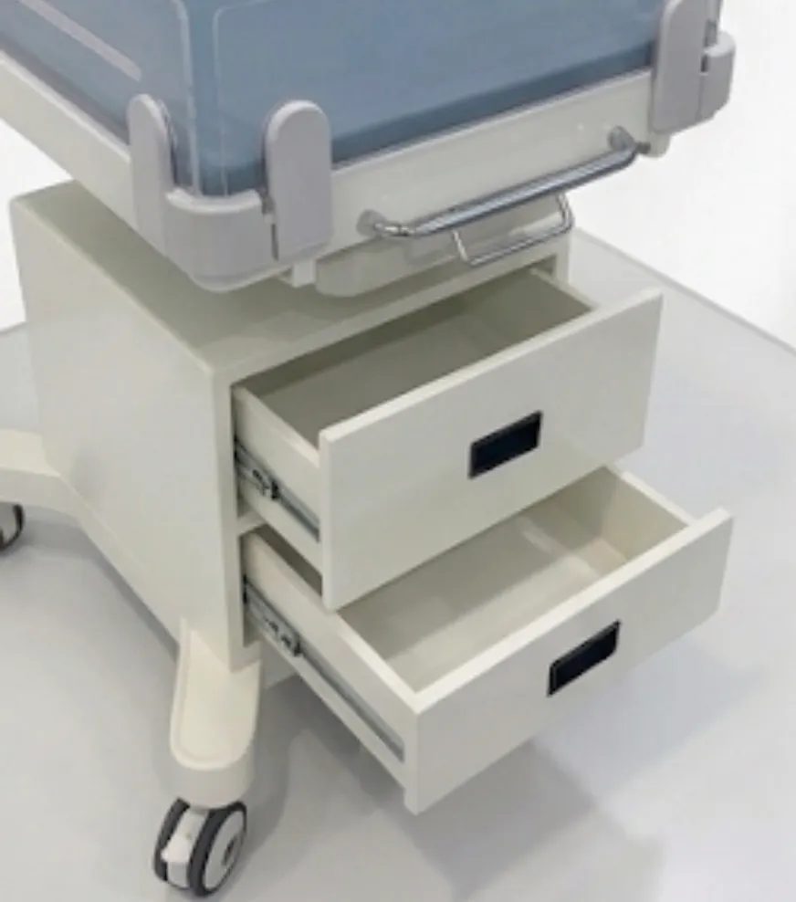 Drawer assembly inside a stainless steel medical storage cabinet
